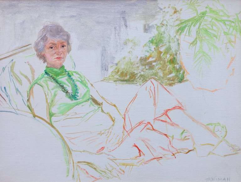 Joyce W. Treiman Portrait Painting - Woman with Necklace