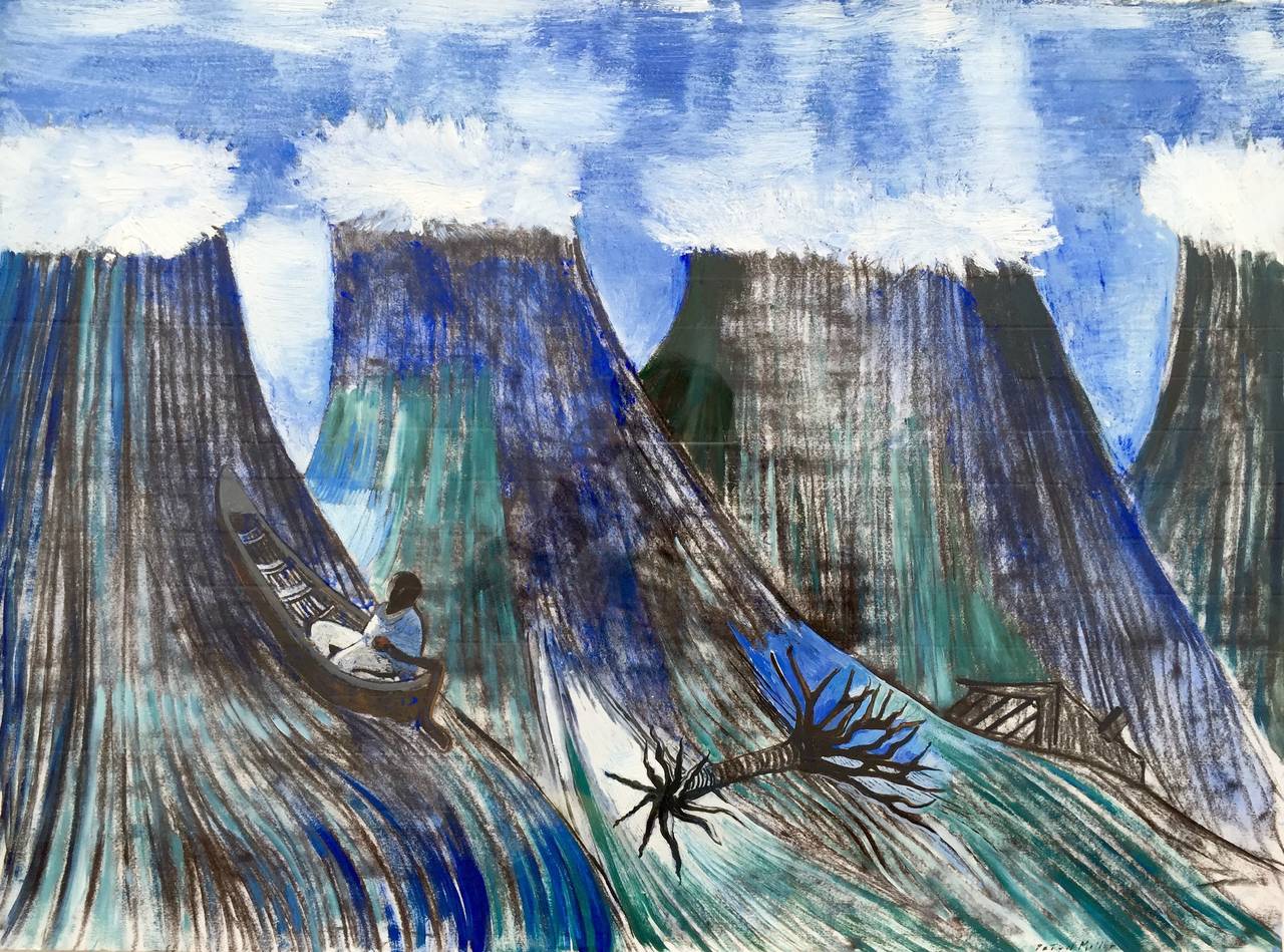 "Vertical Waves" - Mixed Media Art by Paton Miller