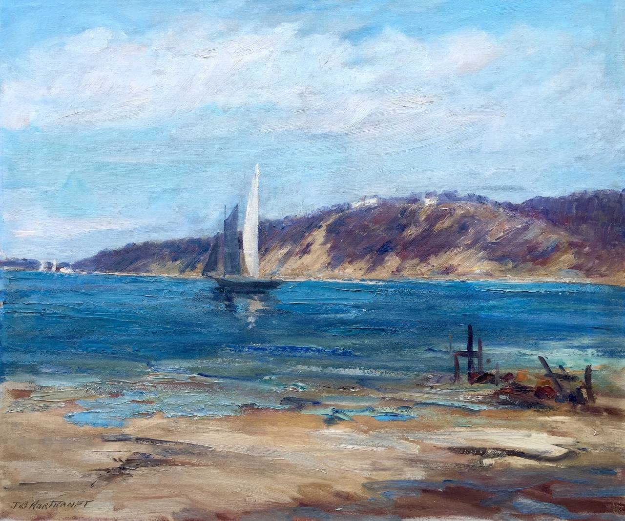 Joseph Beckwith Hartranft Landscape Painting - "View of Shelter Island Heights"