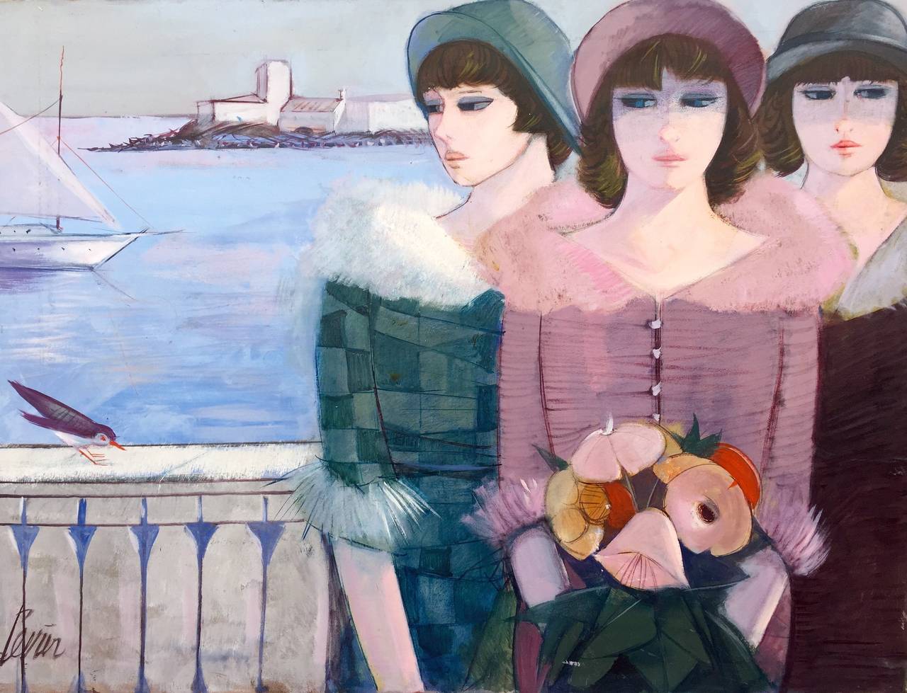 Charles Levier Figurative Painting - "Le Port"