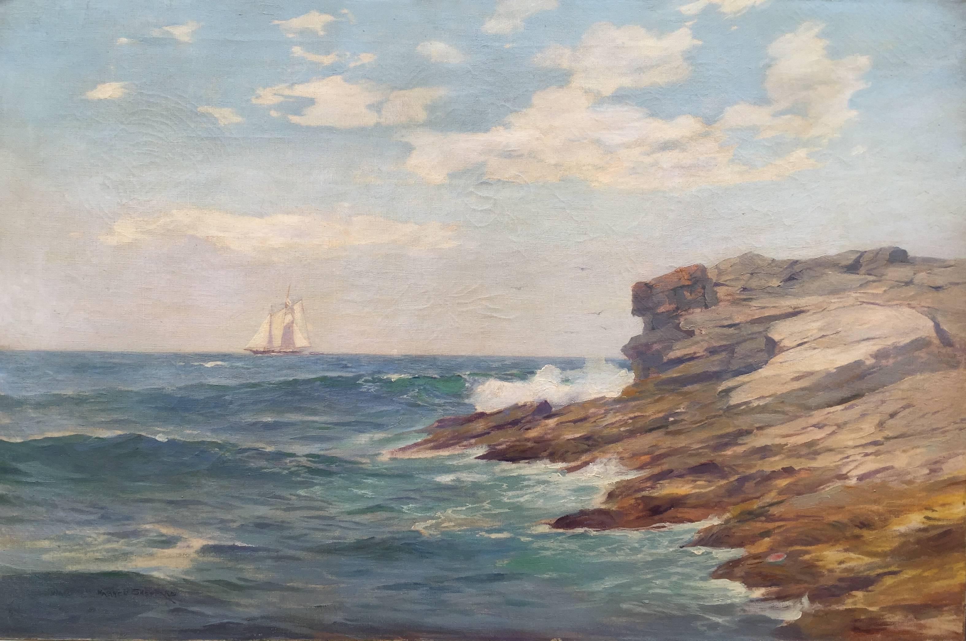 Warren W. Sheppard Landscape Painting - "Serene Sail"