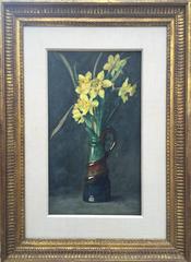"Narcisi in una brocca di ceramica"