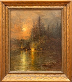 “Nocturnal Moonlit Campfire”