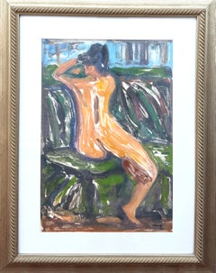 "Desnudo femenino sentado"