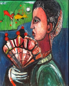 “Gentleman with Fan and Gold Fish”