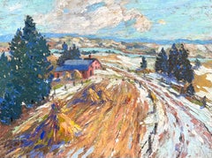 „Heuhaufen bei winterlicher Schneeschmelze“