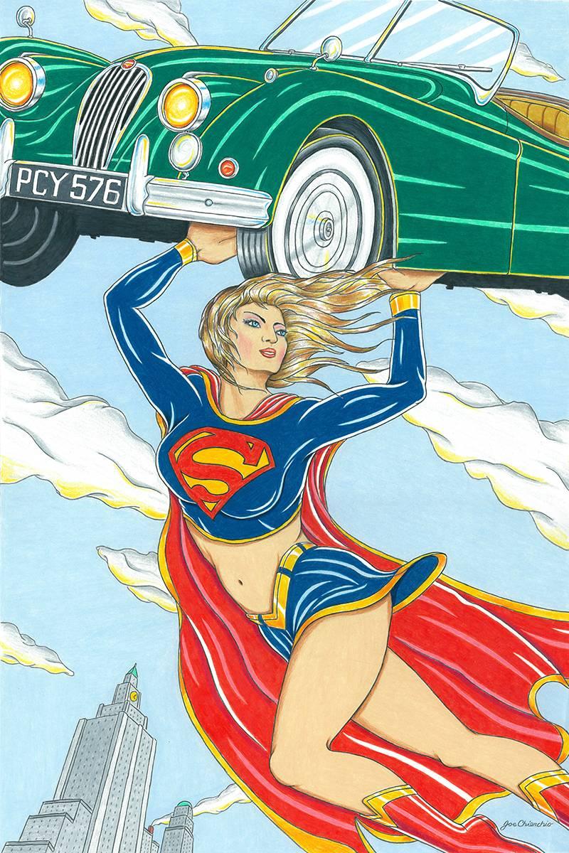 "Supergirl" - Mixed Media Art by Joe Chierchio 