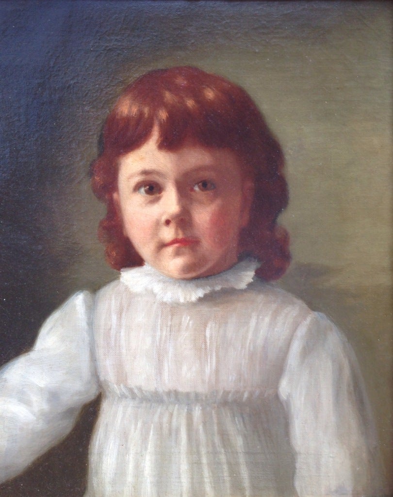 Mary Katherine Sands Portrait Painting - “Child in White Dress”