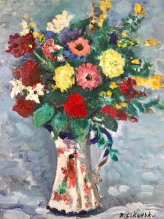 “Bouquet in Porcelain Pitcher”