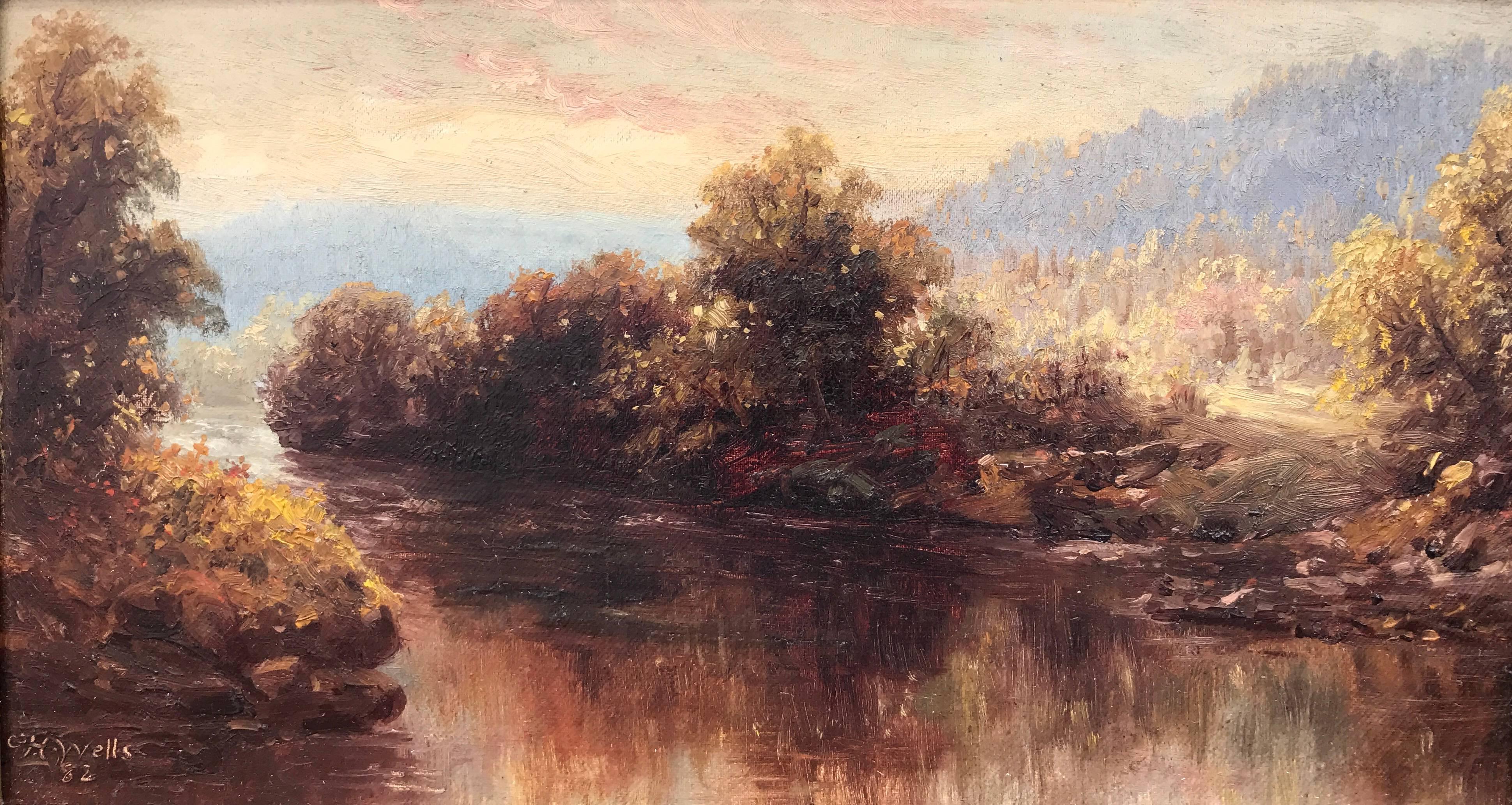 George Wells Landscape Painting - “Autumn Reflections”