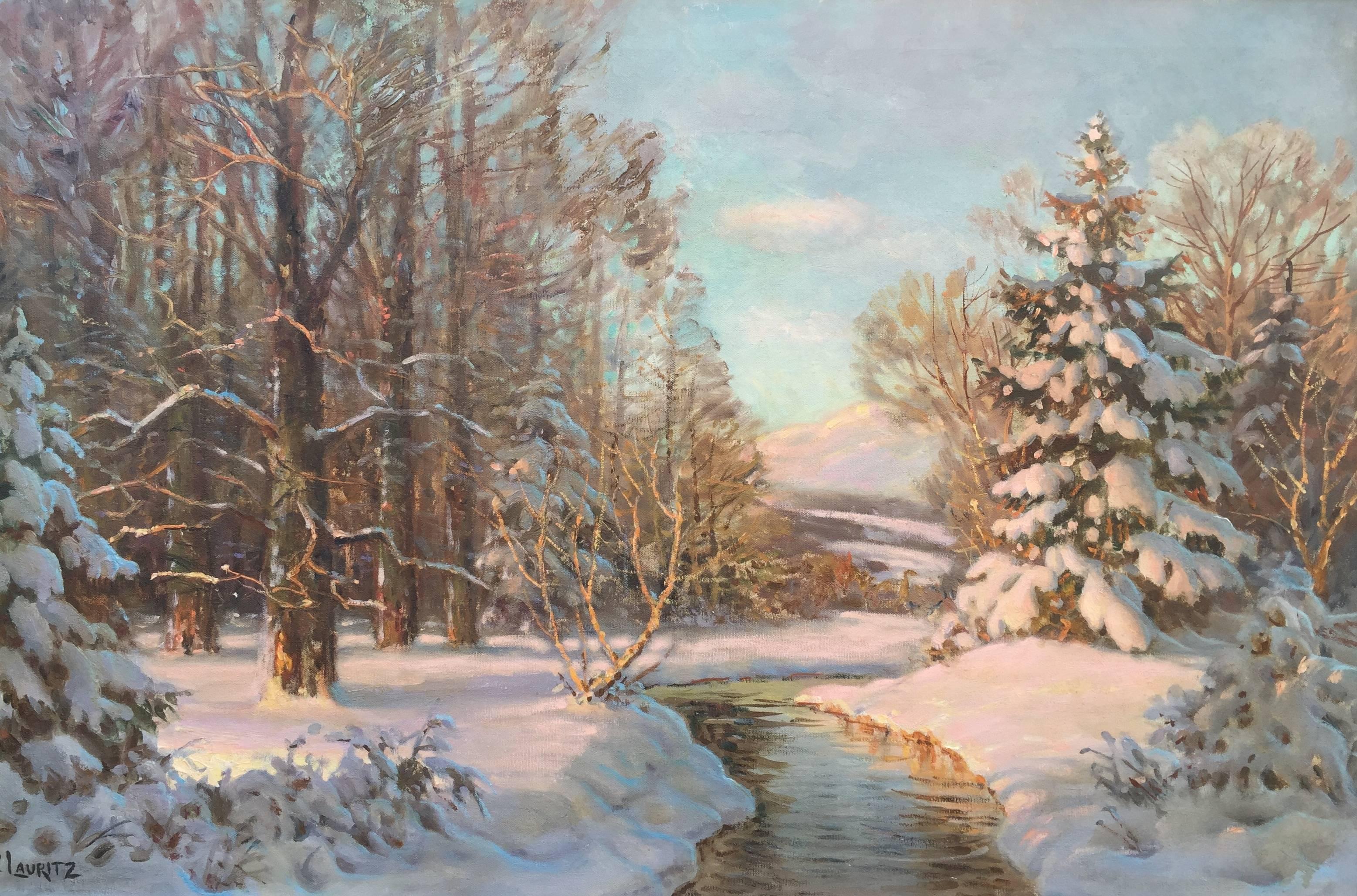 Paul Lauritz Landscape Painting - "After the Snow"