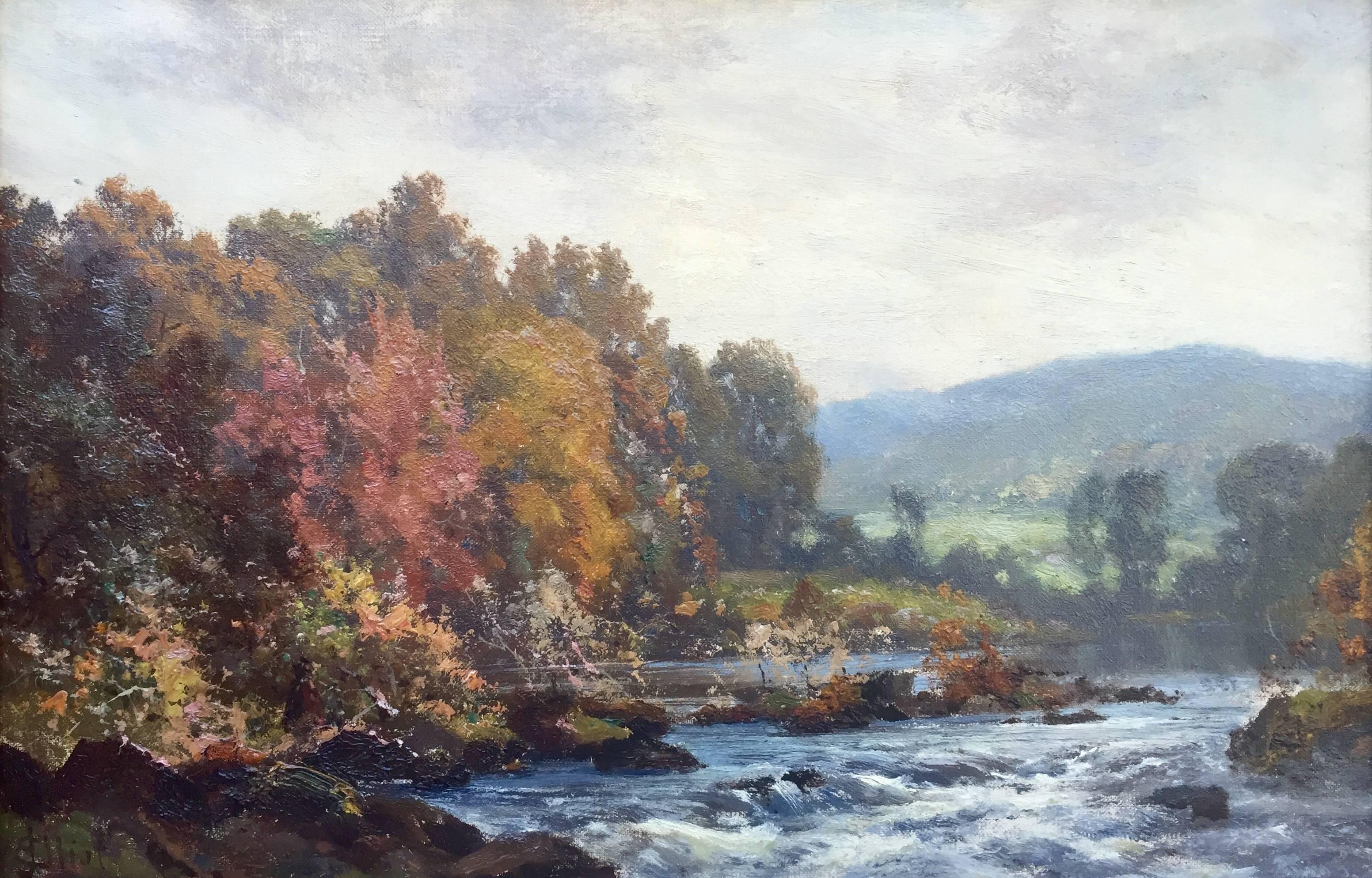 James Elliot Landscape Painting - "River Landscape"
