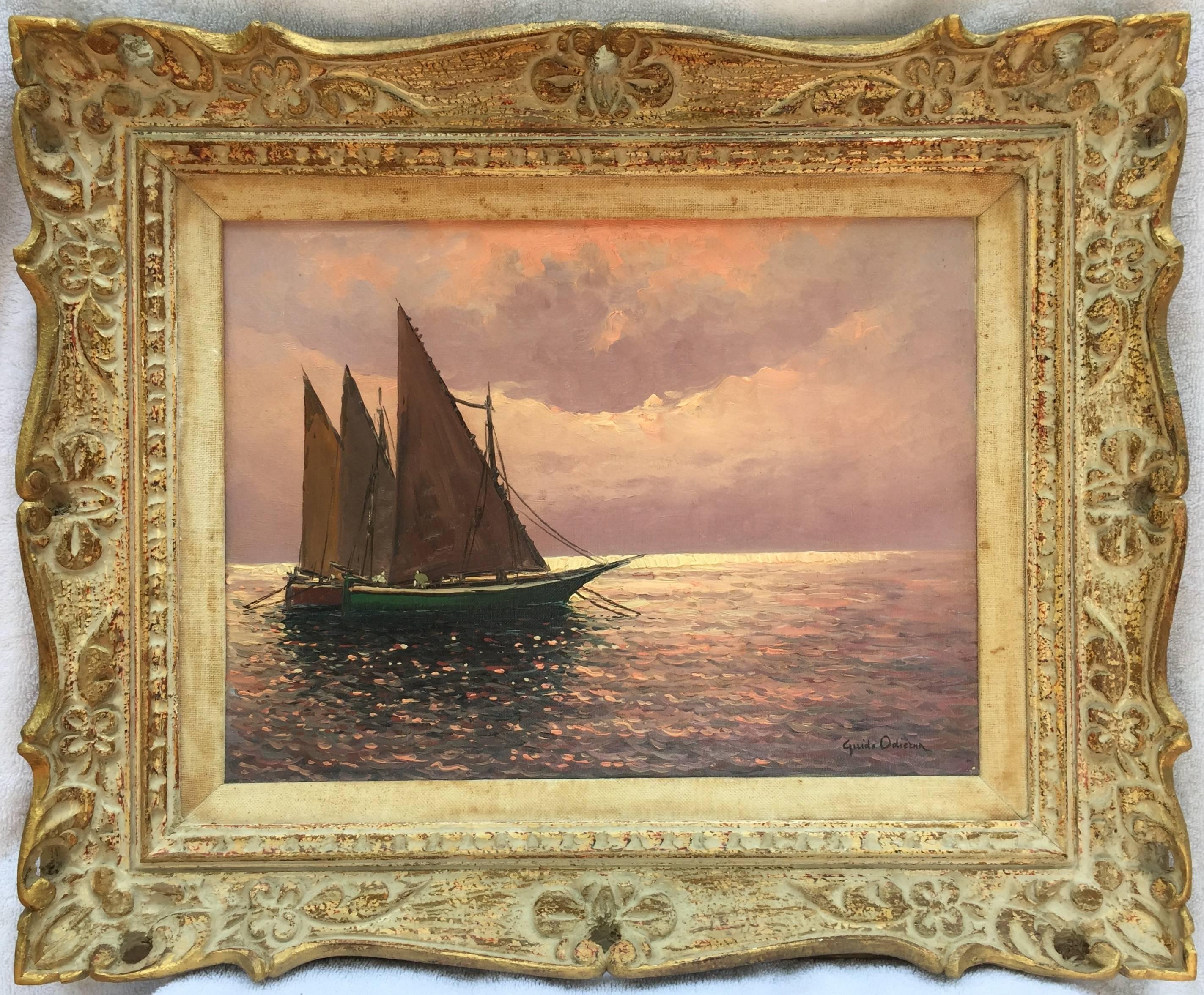 Guido Odierno Landscape Painting - "Capri Sunset"