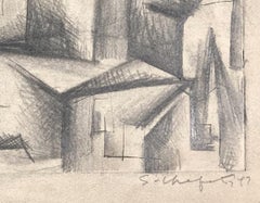 Sidney Chafetz, Paysage de Paris, 1947, crayon sur gravure