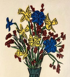 Richard A. Davis, « Spring Bouquet », 1957, linogravure du milieu du siècle