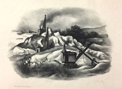 WPA-Era Lithographs, mid century, set of five