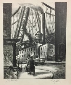 WPA-Era Lithographs, mid century, set of five