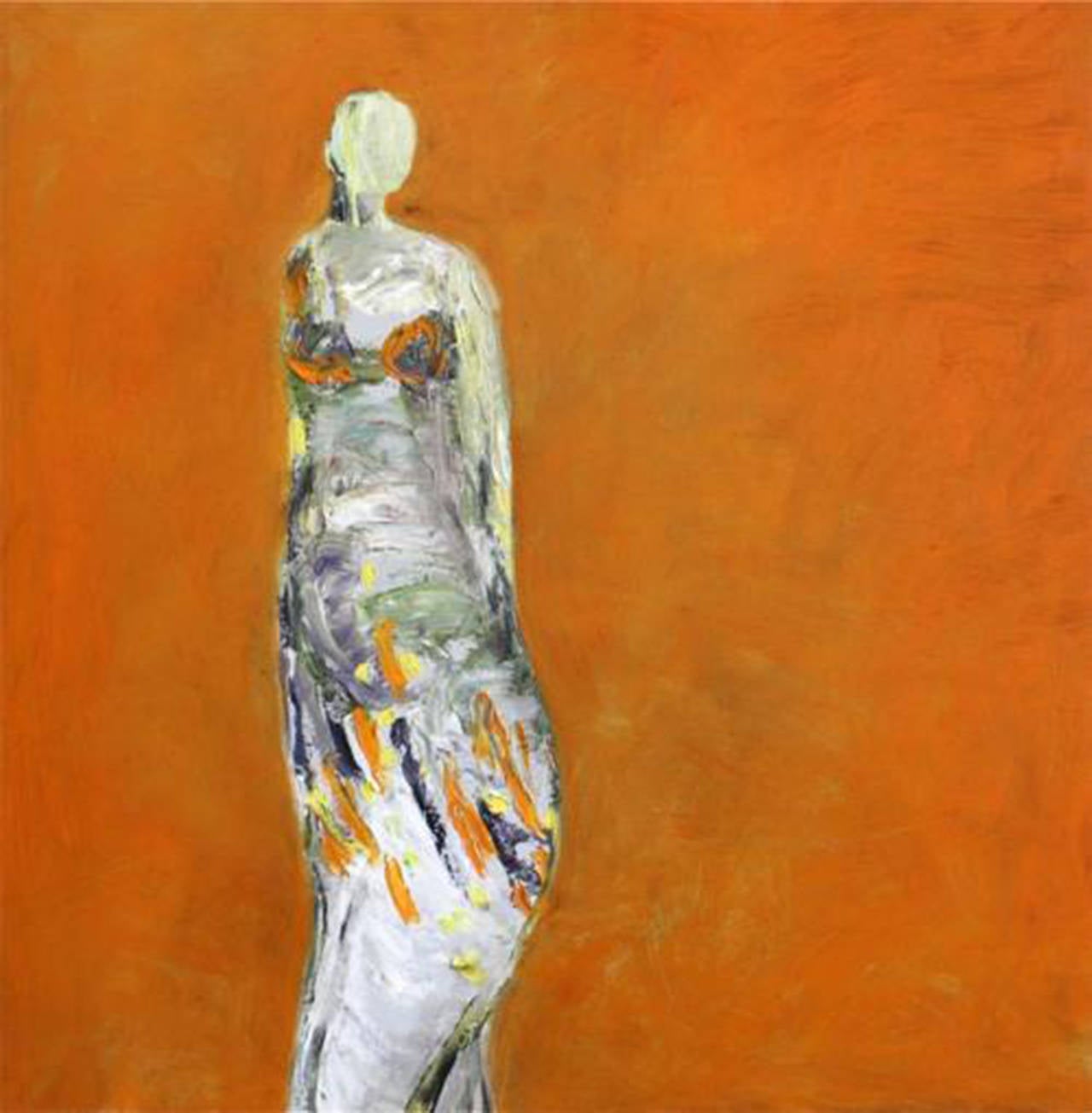 Brigitte McReynolds Figurative Painting - Orange Figure