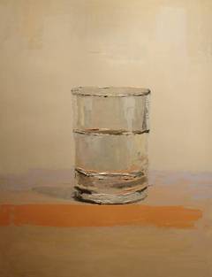 Water Glass On Orange Table