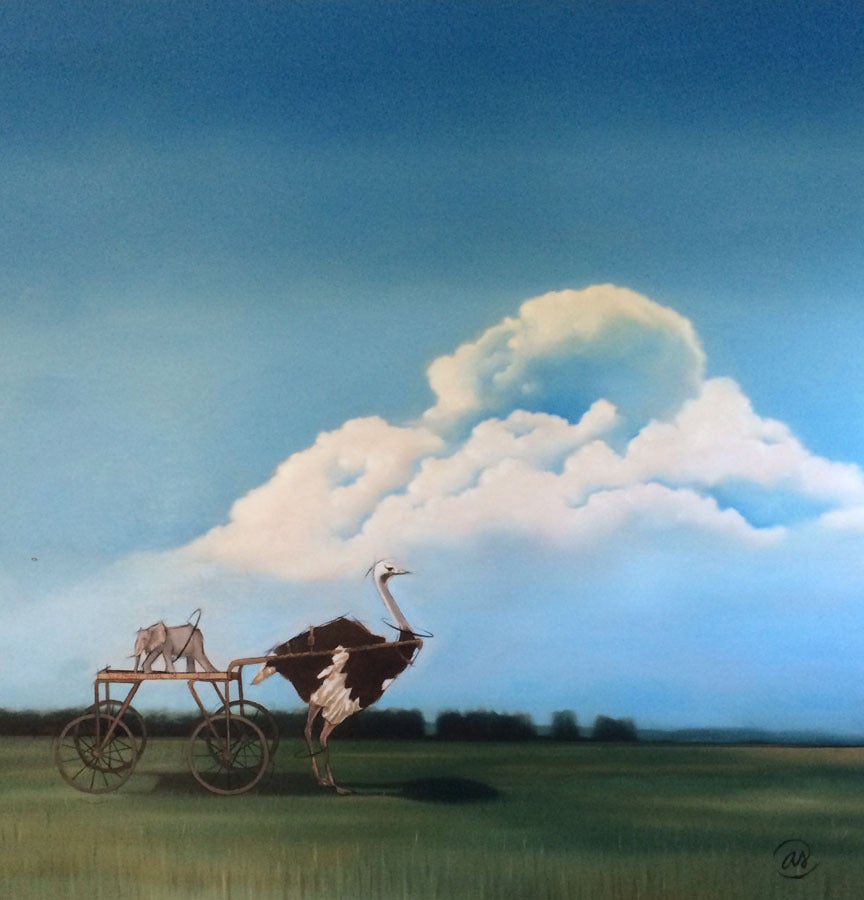 Ashley Surber Animal Painting - The Elephant Ride