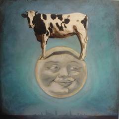 Cow and Man and the Moon