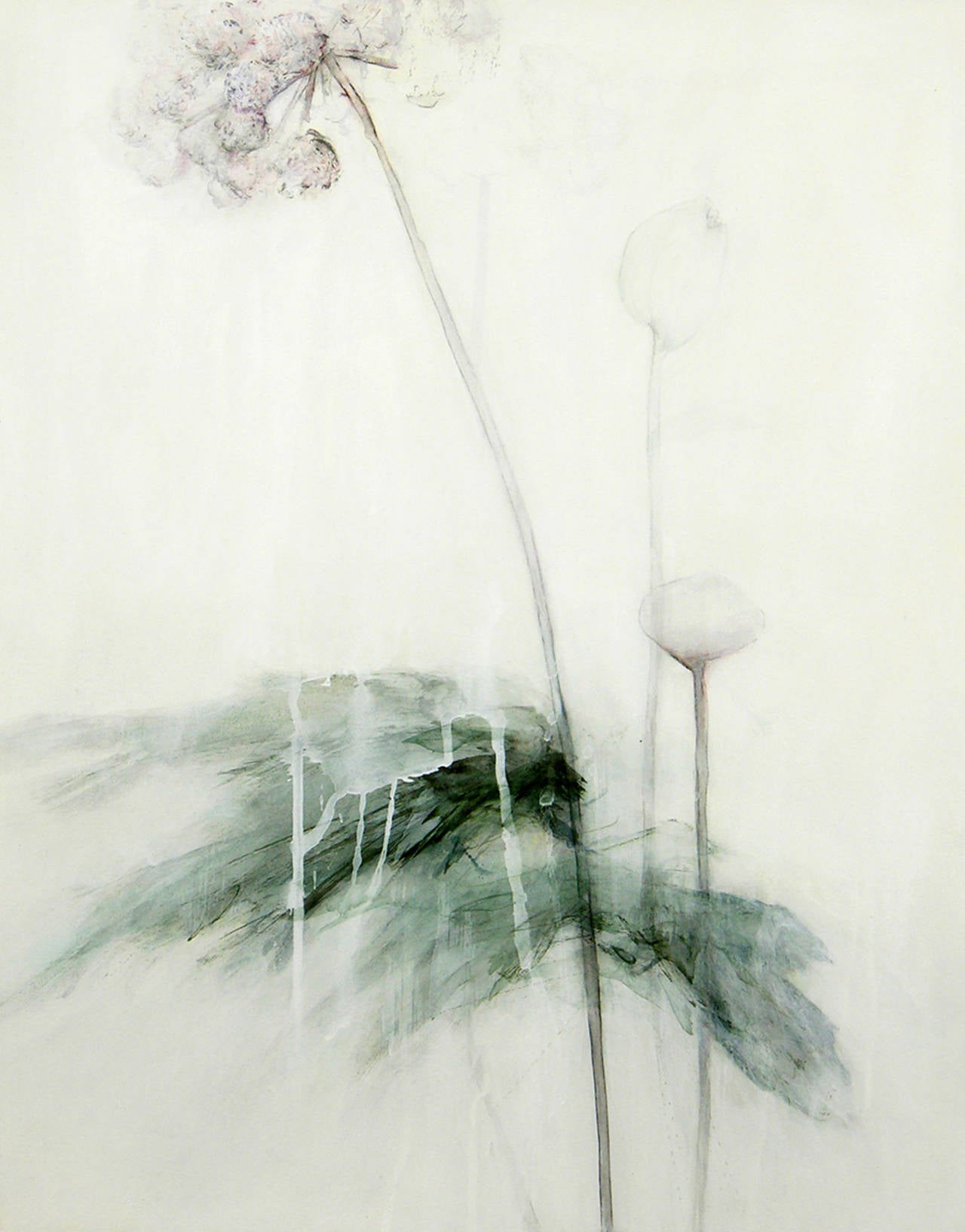 Myong Stebbins Abstract Painting – Blütenstand: Umbrella