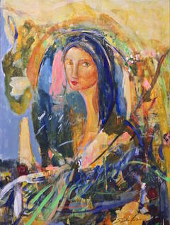 Young Mother With White Flowers