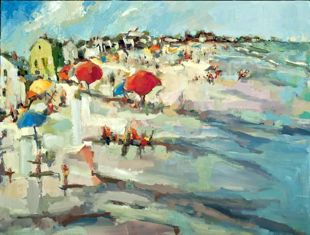 Lisa Noonis Abstract Painting - Umbrella Day