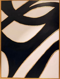 SASHIRY - Golden Serenity - Abstract Painting with Gold Leaf