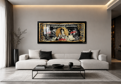 ALAIN MIMOUNI - Big Mixed Media Dollar Bill - Scarface Tribute