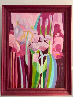 MARTINE DRIGUES - Iris Rose #2, Original Oil Painting