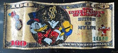ALAIN MIMOUNI - Big Mixed Media Dollar Bill Donald Duck / Scrooge Tribute
