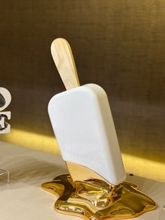QUENZE - White Popsicle, Pop Art Resin Sculpture, Chrome Finish