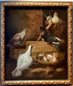 A happy nest - 17th century Italian painting bird animal - The nesting doves