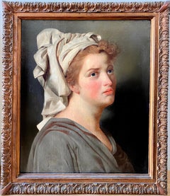 18th century French portrait - Young Woman with a Turban - Female Mythology 