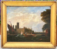 18th century British Painting - View of Westminster - London Thames Canaletto