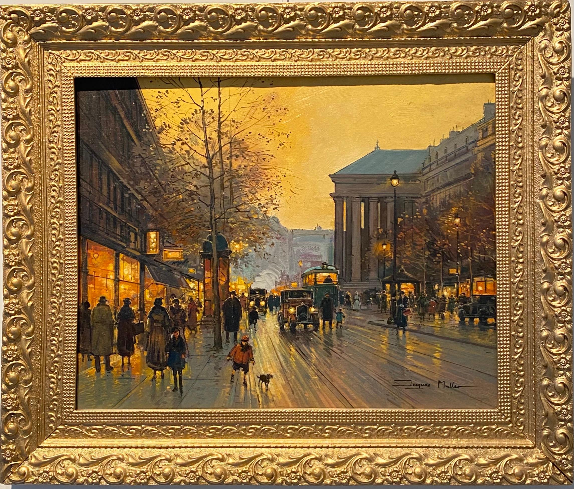 Jacques Muller Landscape Painting - 19th century style French impressionist cityscape of Paris - Galien Laloue