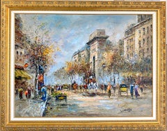 Huge 19th century style French impressionist - Porte St. Martin in Paris 