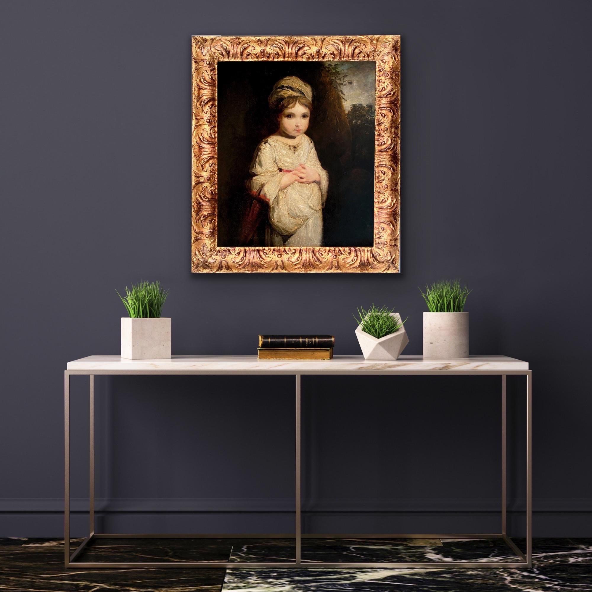 18th century British Old Master painting - The Cherry Girl - Age of innocence  3