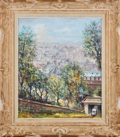 Swedish impressionist oil painting the Montmartre in Paris cityscape - 1960s