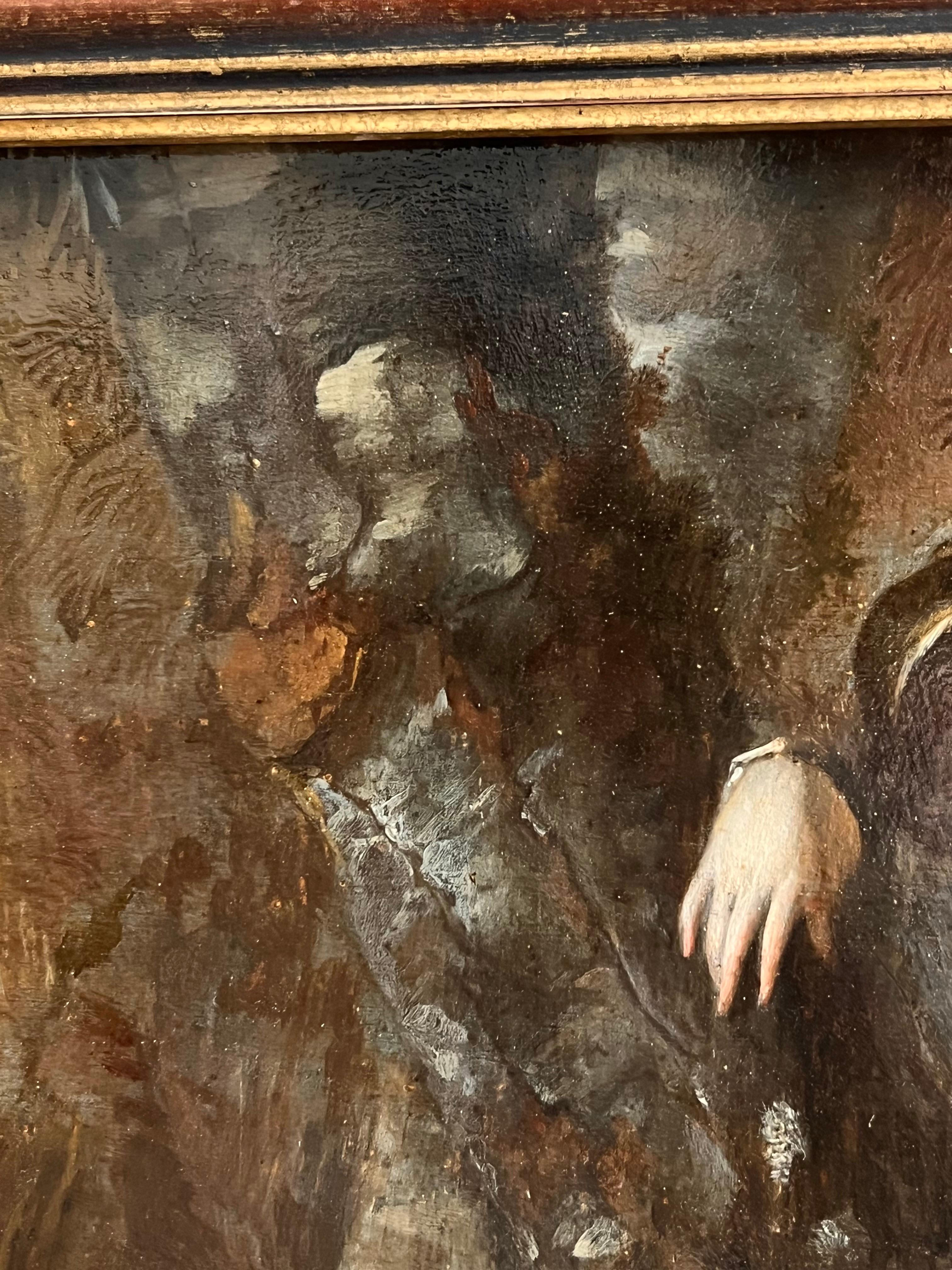 Vieux maître religieux du 17e siècle - Agar et l'ange 4