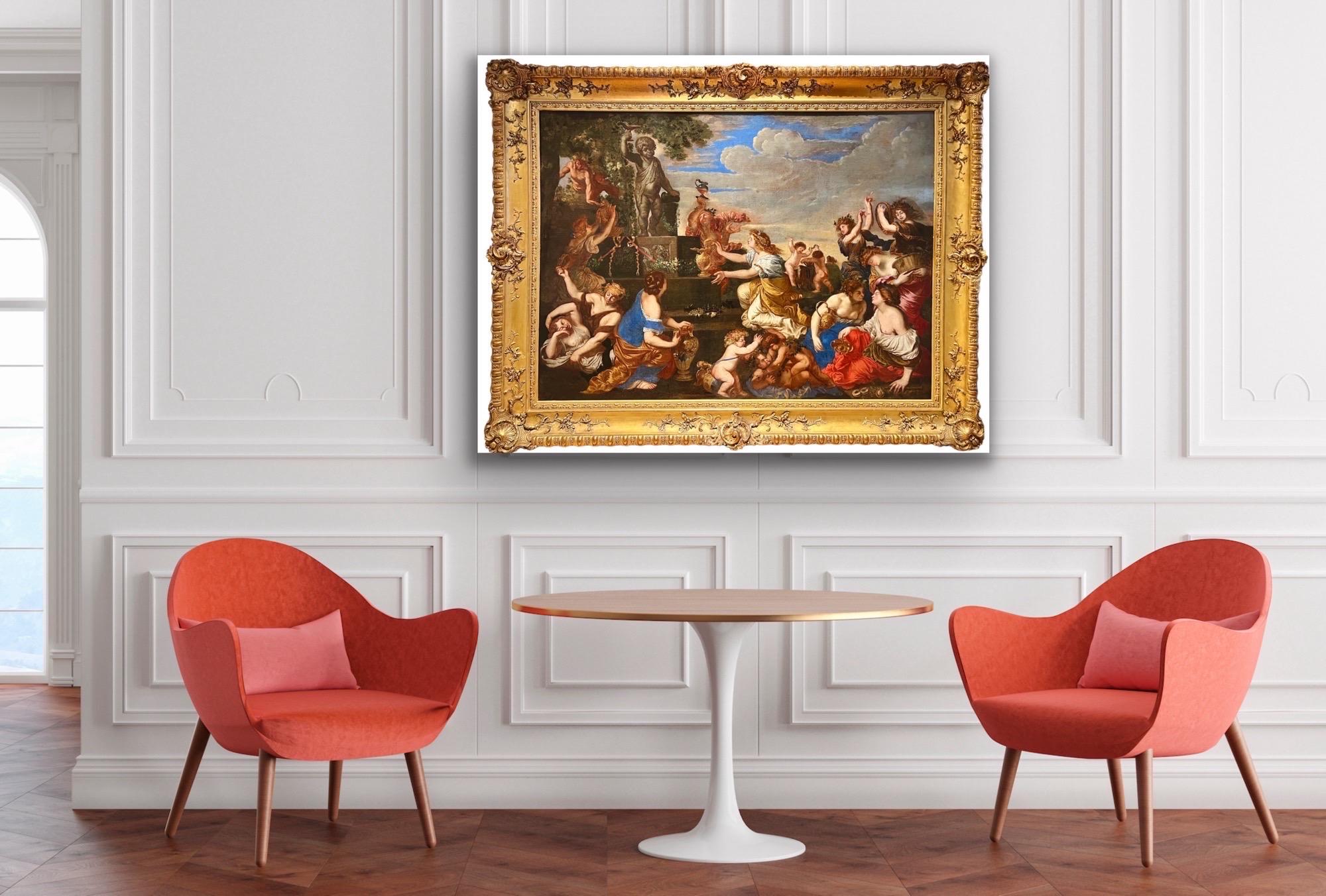 Huge 17th century old master - The feast of Bacchus - celebration Poussin 1