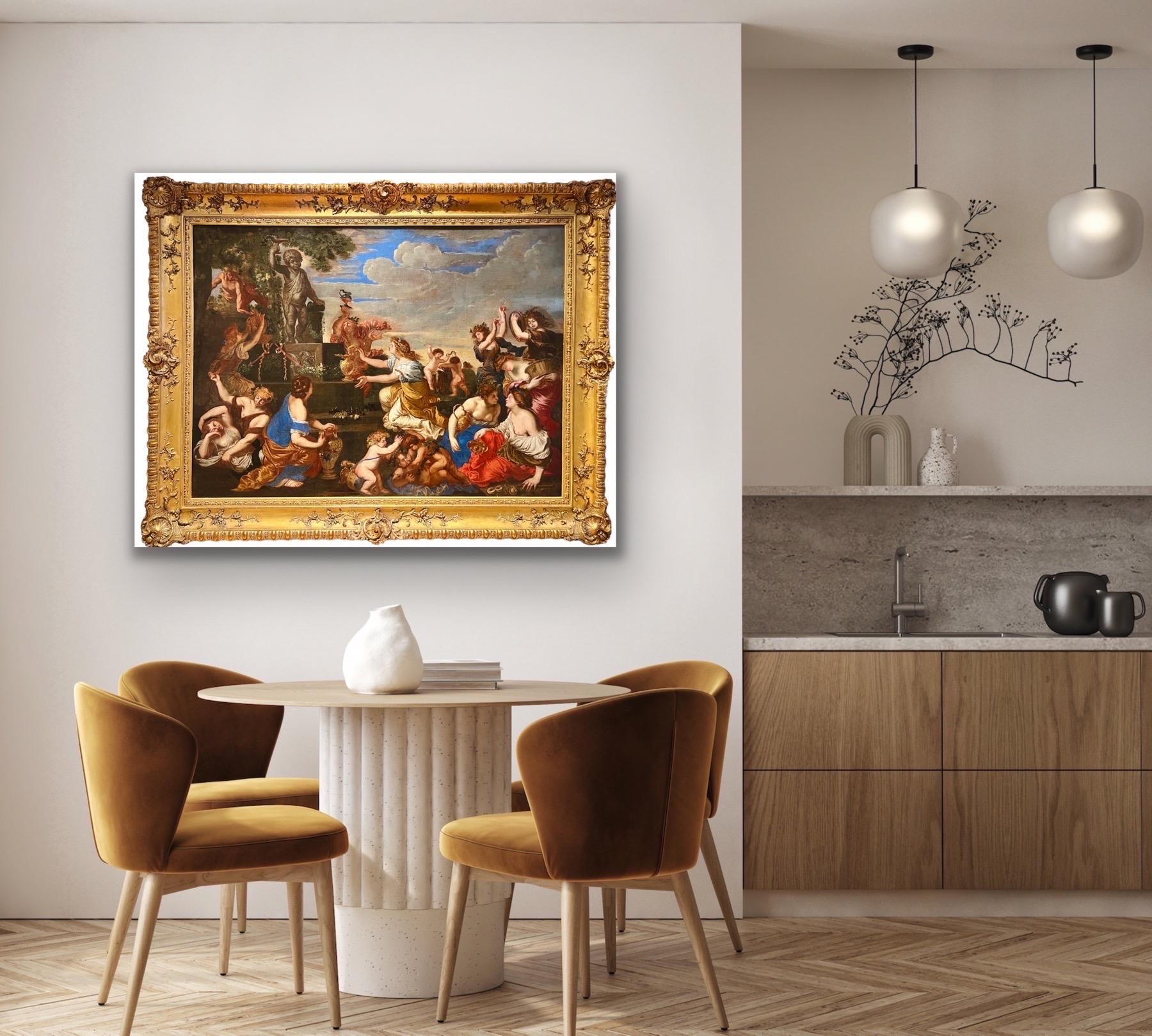 Huge 17th century old master - The feast of Bacchus - celebration Poussin 3