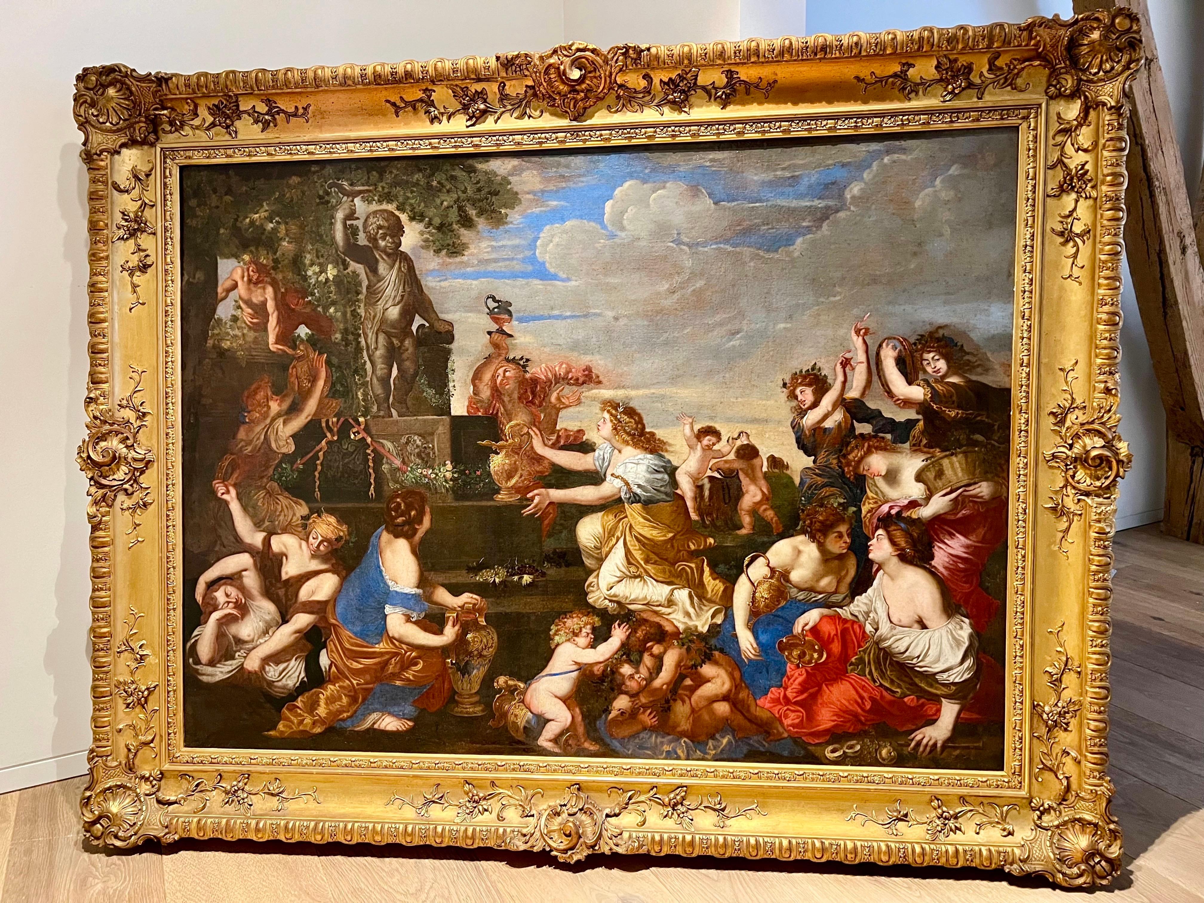 Huge 17th century old master - The feast of Bacchus - celebration Poussin 4