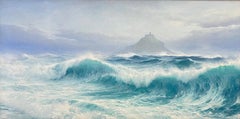 19th century oil "The incoming Tide - British seascape marine 1894