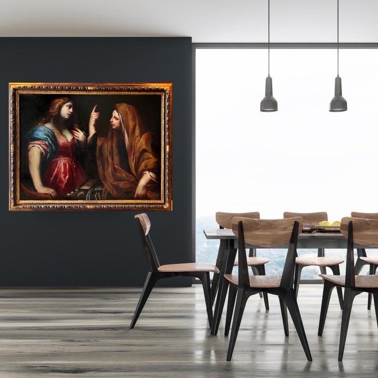 Antico maestro italiano del XVII secolo - Un risveglio spirituale - Martha e la Maddalena 3