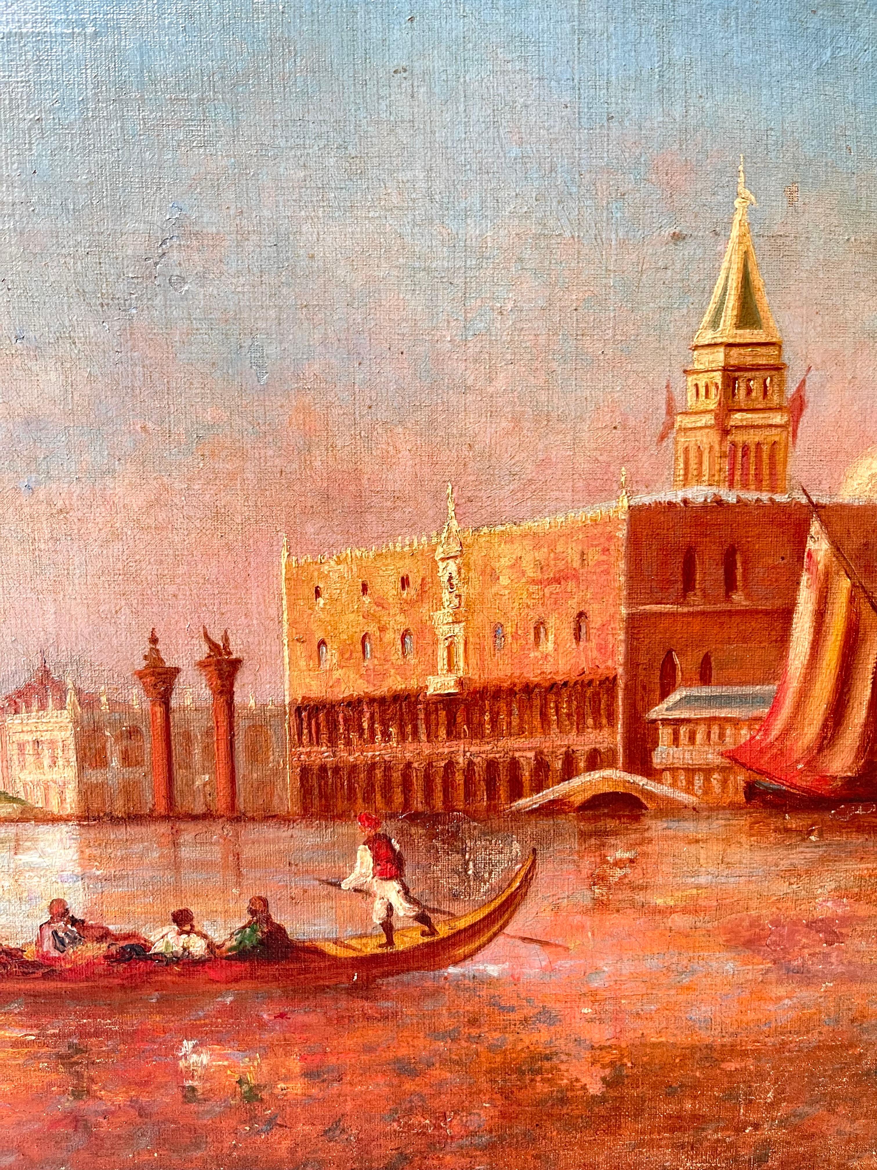 Grazioso dipinto romantico del XIX secolo raffigurante un paesaggio urbano di Venezia

Con colori vivaci e pennellate veloci, l'artista del presente dipinto ha meravigliosamente catturato una grande barca che parte dalla vivace città di Venezia in