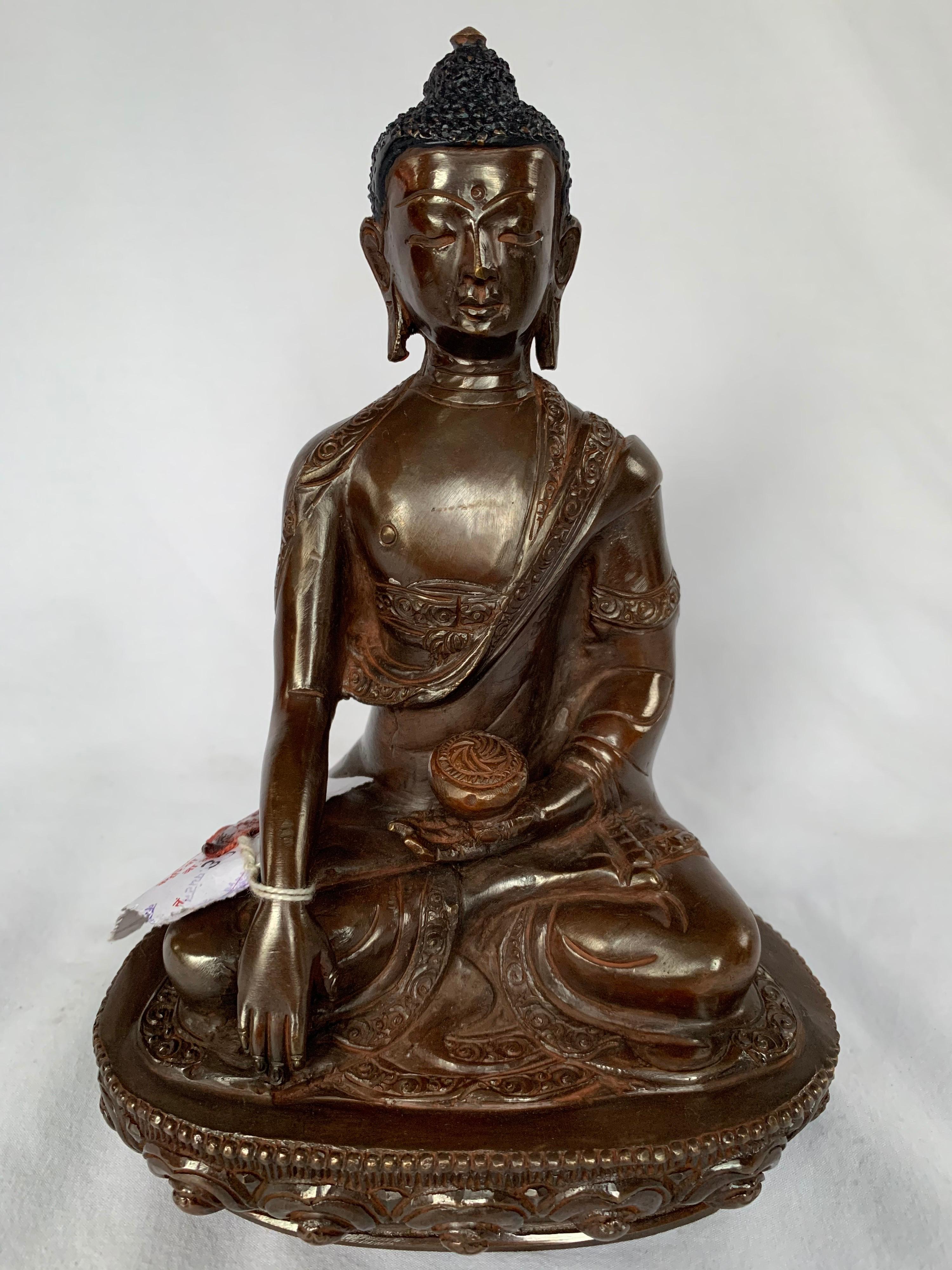 Unknown Abstract Sculpture - Lost Wax  Process Handcrafted Shakyamuni Buddha statue