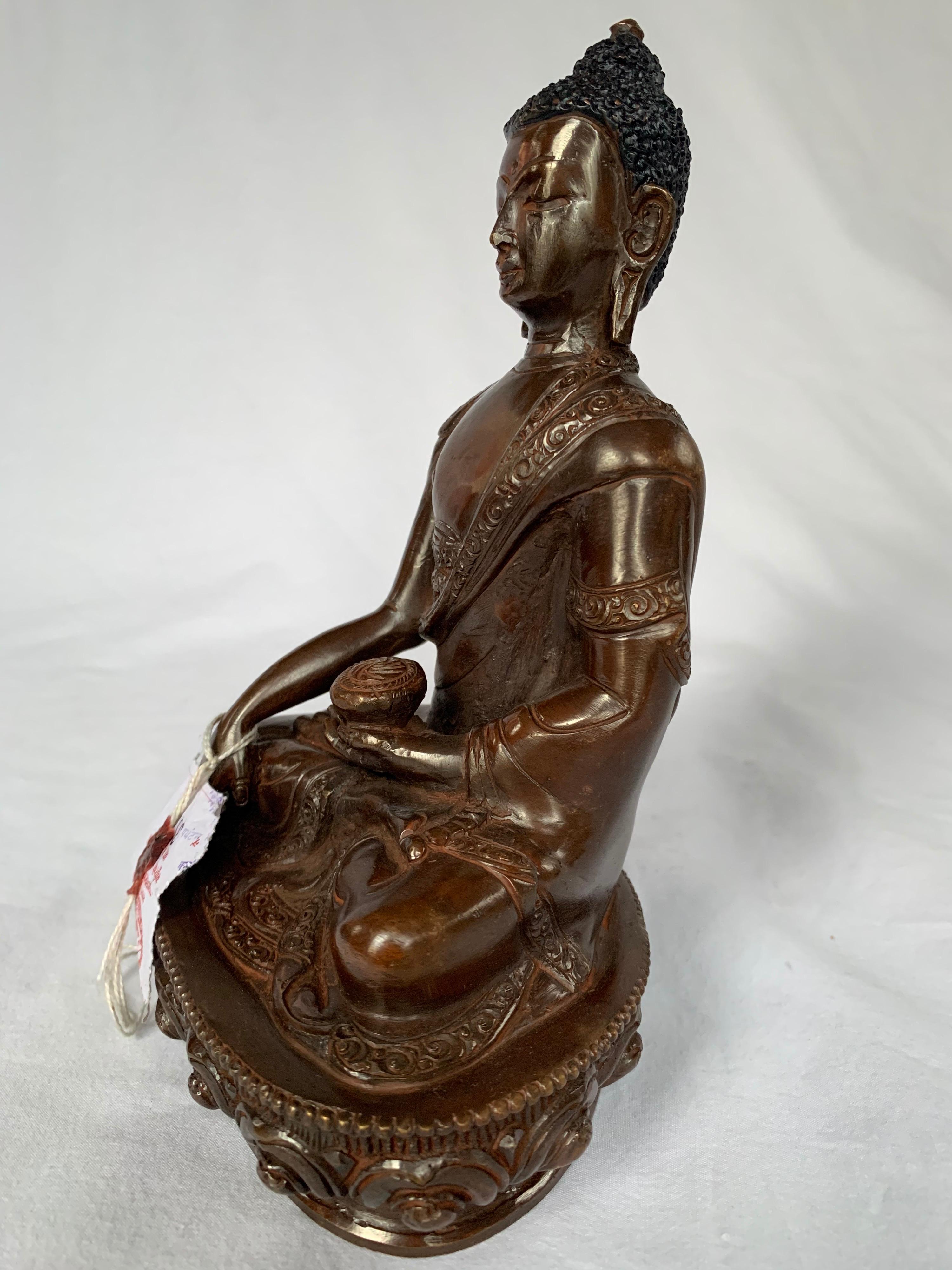 Lost Wax  Process Handcrafted Shakyamuni Buddha statue - Other Art Style Sculpture by Unknown