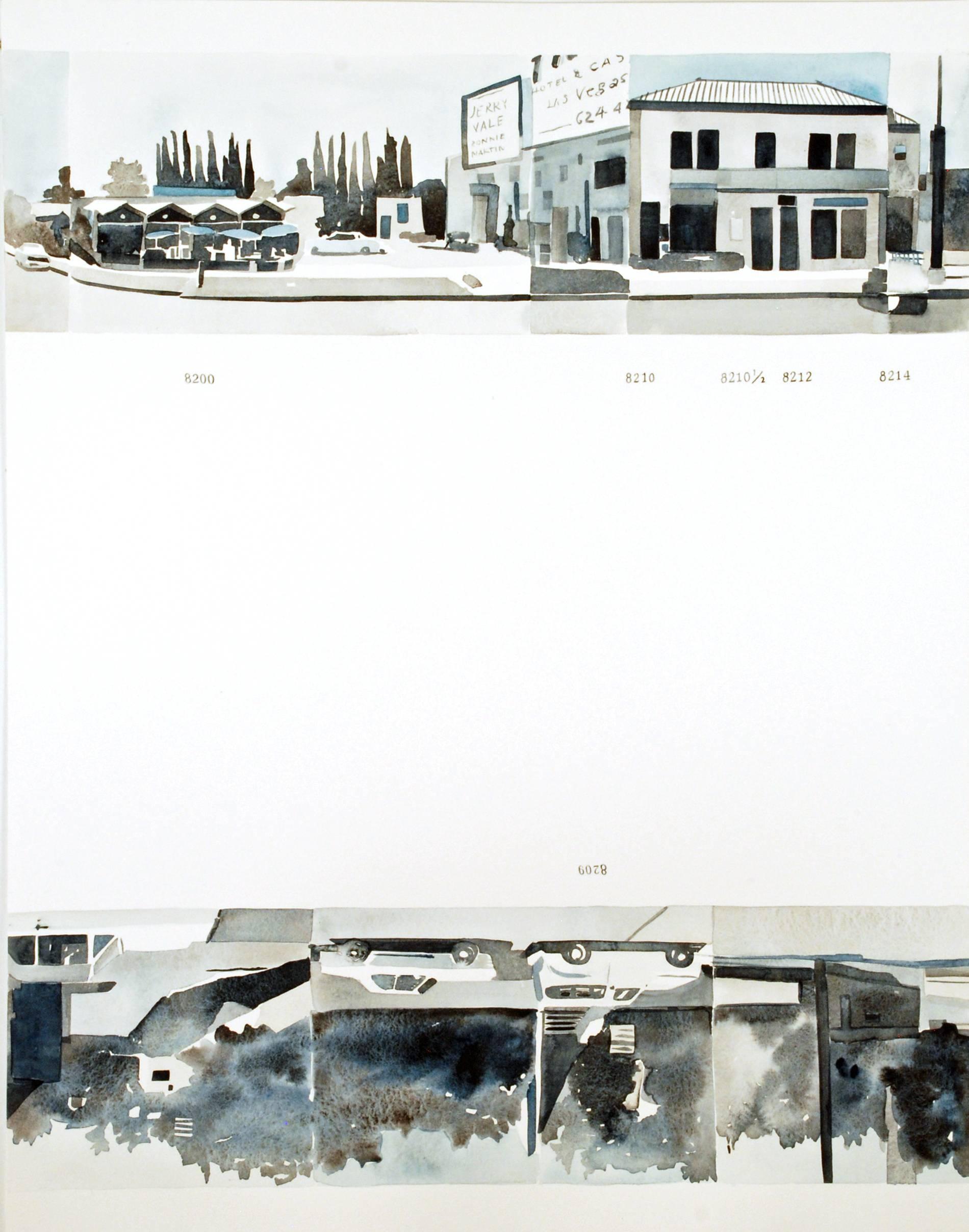 Amy Park Landscape Painting - Ed Ruscha’s Every Building on the Sunset Strip #05
